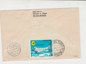 Paraguay 1976 Expres Flight Airmail 50th Ann Lufthansa Stamps Cover Ref 29405