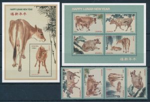 [110663] Uganda 1997 Chinese New Year of the Ox with souvenir sheet MNH