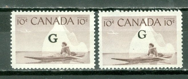 CANADA 1953 KAYAK #O39 & #39a...MNH...$2.25