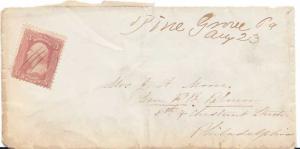 United States Pennsylvania Pine Grove c1865 ms  1818-1895  3c Washington 1861...