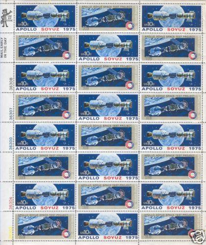 1569-70 10c Apollo Soyuz Entire Sheet Mint NH OG VF