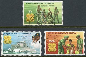 Papua New Guinea Scott 536,538-39 UNH - 1981 Defense Force Short Set - SCV $1.70