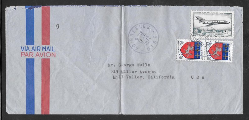 Just Fun Cover FRANCE #1143,C41 on AirMail Cover 6/17/1972 (my5779)