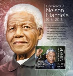 NIGER 2013 SHEET MANDELA NOBEL PRIZE nig13724c