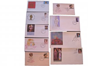 AUSTRALIA FDCs -  1981-1991  -  LOT OF 9  -  Queen's Birthday    (aus53)