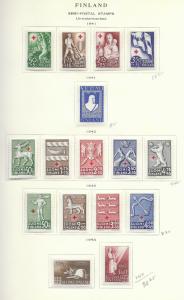 Finland 1930-54 semi postal issued on pages used & MH, see desc. 2018 CV $195.75