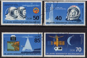 Thematic stamps EAST GERMANY 1986 25th ANN.MANNED SPACE FLT E2715/8 used