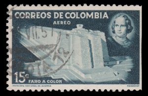 AIRMAIL STAMP FROM COLOMBIA 1956. SCOTT # C285. USED. # 4