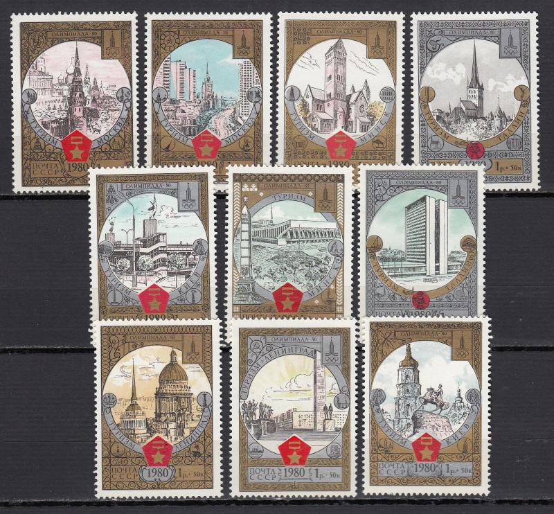 Russia - Soviet Union - 1980 Tourism Sc# B127/B136 - MNH (804N)