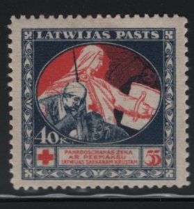 Latvia 1920 MH Sc B2 40k + 55k 'Mercy' helping soldier Variety