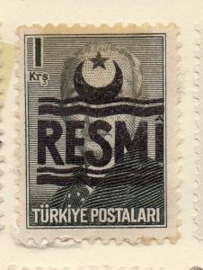 Turkey 1955-56 Optd Resmi Star & Crescent Issue Fine Mint Hinged 1k. 085949