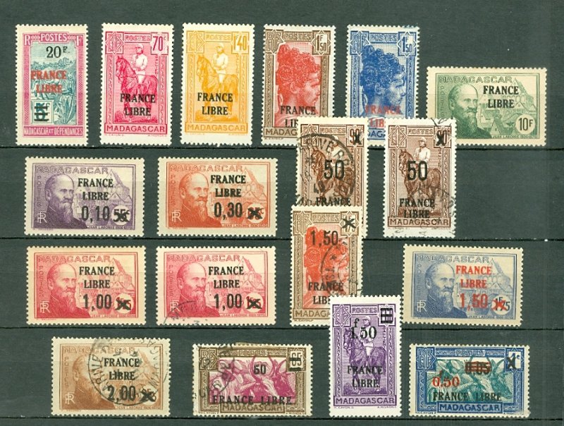 MADAGASCAR FRANCE LIBRE LOT of 21...MNH/MH/USED...$62.00