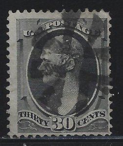 Scott # 154  Lot E263  30c Hamilton  black  Fancy Cancel  Used