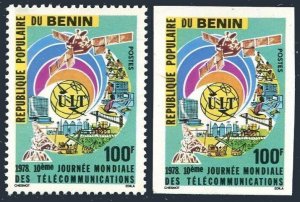 Benin 396 perf & imperf, MNH. Mi . World Telecommunications Day, ITU-1978.