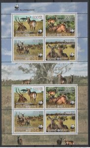 Guinea-Bissau 2008/2019 ERROR INVERTED OVERPRINT Wildlife Kobe Kobus defassa WWF-