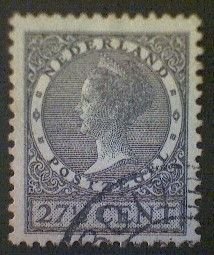 Netherlands, Scott #188, used (o), 1934, Queen Wilhelmina, 27½cts, gray