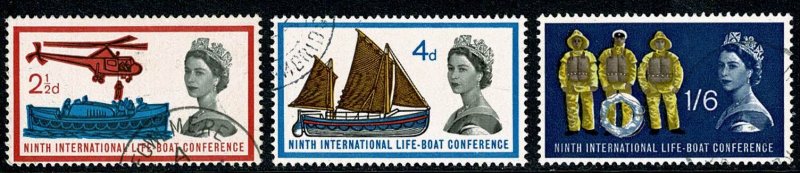 GB 1963 Lifeboat Conference (ord). Very Fine Used set of 3 values SG 639-641