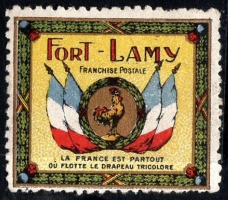 1914 France WW I Delandre Poster Stamp Fort-Lamy Postal Franchise. France Is Eve