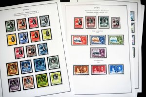 COLOR PRINTED GAMBIA 1869-1965 STAMP ALBUM PAGES (12 illustrated pages)