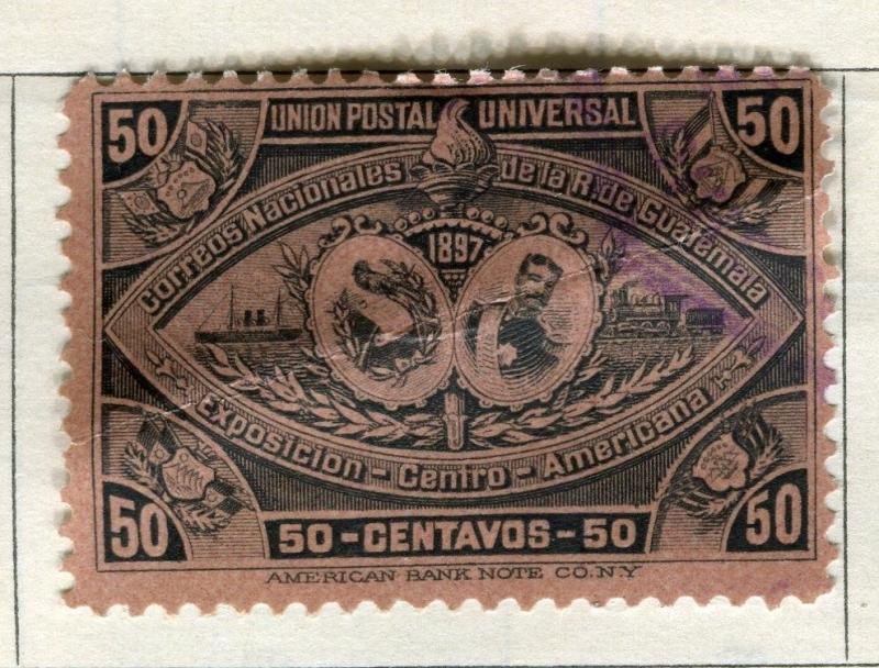 GUATEMALA;  1897 early classic issue used 50c. value