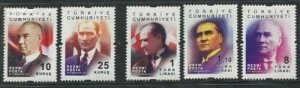 Turkey 2013 MNH Official Stamps Scott O307-311 President Kemal Ataturk