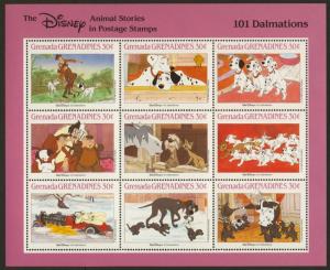 Grenada Grenadines 986-91 MNH Disney, Animal Stories, Elephant, Train, Dogs, Cat