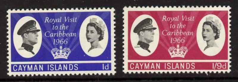 Cayman Islands 180-1 MNH Queen Elizabeth Royal Visit