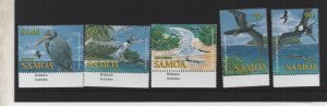 Thematic stamps SAMOA 2004 SEA BIRDS 1139/43 mint