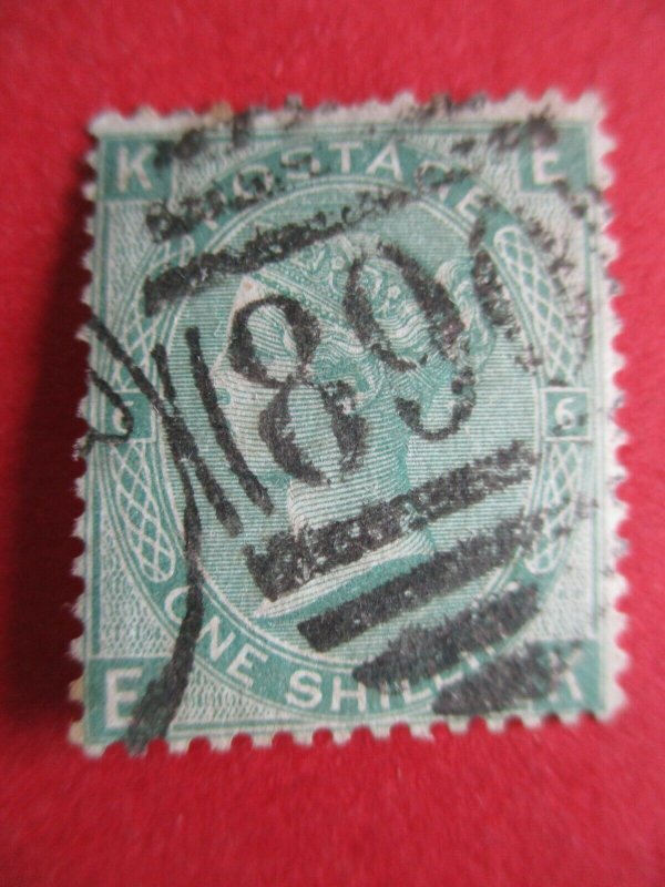 SG117 1/- Green Plate 6 1871 Windsor 890 Duplex Used Victoria Surface Printed GB