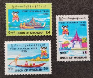 *FREE SHIP Myanmar Visit Year 1996 Boat Tourism Royal Barge Tourist (stamp) MNH