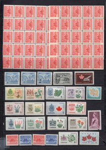 CANADA 1964 COMPLETE YEAR SET OF 25 STAMPS & 2 BOOKLET PANES MNH