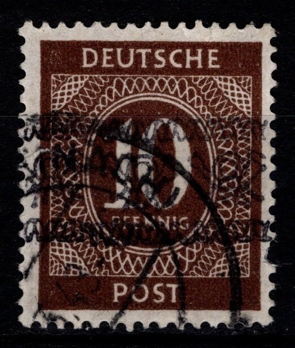 Germany [British/US Zone] 1948 Optd. Band Posthorns, 10pf [Used]