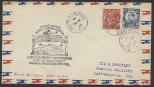 1933 Flight Cover Havre St-Pierre to Port Menier PQ 5c IEC Stamp AAMC #3353