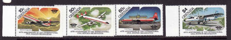 Grenada-Sc#1270-3-unused NH set-Planes-Civil Aviation-1985-Aircraft-