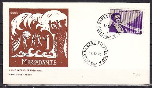 Italy, Scott cat. 1033. Composer S. Mercadante issue. First day cover.