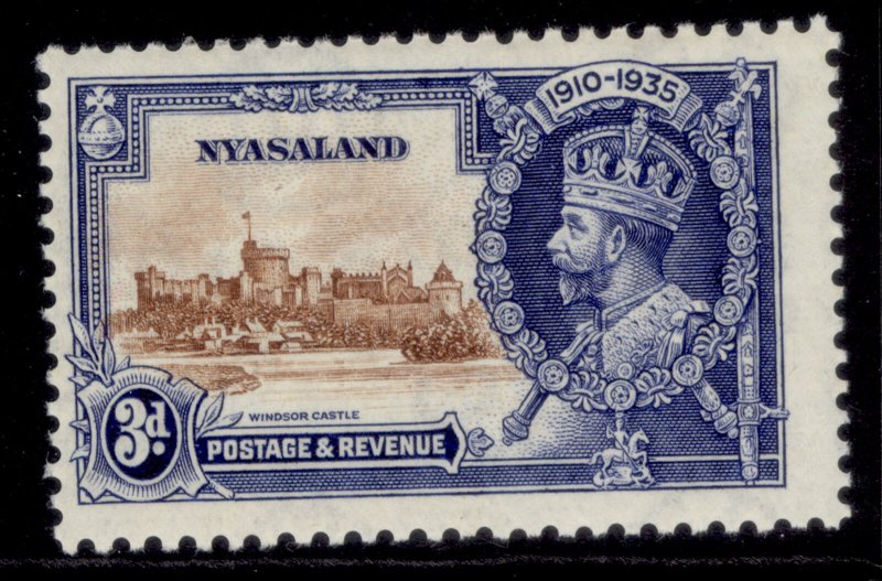 NYASALAND PROTECTORATE GV SG125, 3d brown & deep blue, M MINT. Cat £12.