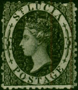 St Lucia 1864 (1d) Intense Black SG11x Wmk Reversed Fine & Fresh MM