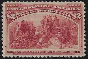 U.S. #242 Unused OG VVLH; $2 Columbus in chains - PSE, PF Certificates (1893)