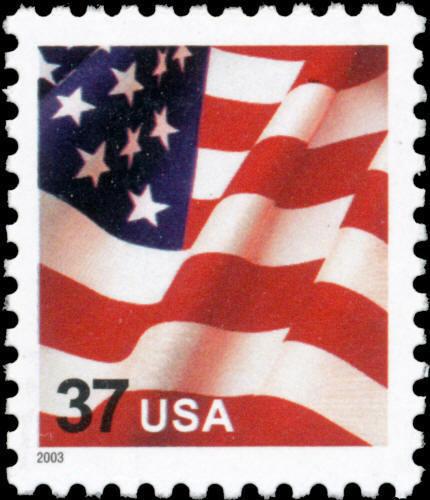 2003 37c American Flag, Water Activated Gum Scott 3629F Mint F/VF NH