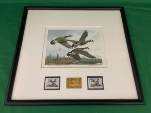 1984 Oregon State Duck Stamp Print - Canada Geese - by Michael Sieve - Medallion