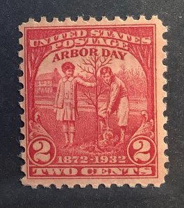 USA 1932 Scott 717 MNH - 2c, Arbor Day, Boy and Girl Planting Tree