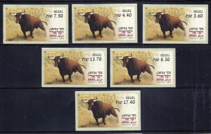 ISRAEL STAMPS 2024 ANIMALS FROM THE BIBLE - CATTLE ATM SET MACHINE 101 LABEL MNH