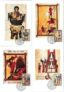63760 - SPAIN - POSTAL HISTORY: set of 8 MAXIMUM CARD 1975 -  ART Religion BIRDS