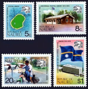 Nauru 1974 Sc#114/117 MOTORCYCLE/FLAGS/UPU CENTENARY Set (4) MNH
