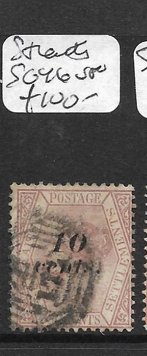 MALAYA STRAITS SETTLEMENTS   (P0605B) 1V 10C/30C SURCH SG 46  VFU