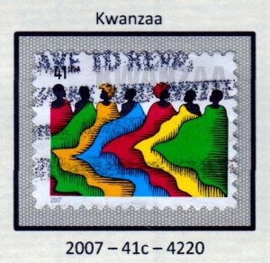 SC# 4220 - (41c) - Kwanzaa - Used Single - Off Paper
