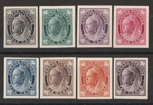 CANADA 1897 QV Maple Leaves set ½c-10c, imperf Proofs. Unitrade cat C$2000.