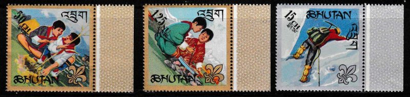 Bhutan 1967 BOY SCOUTS Issue Complete (6) Scott 86-86E Gold & Silver Borders NH