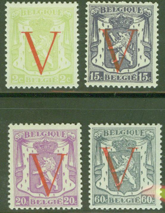 Belgium Scott 361-364 MNH** 1944 Victory stamp set