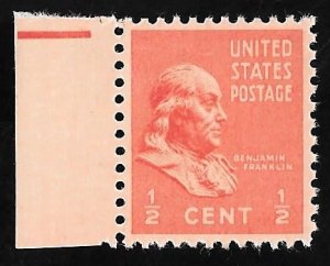 803 1/2 cent Franklin Stamp mint OG NH EGRADED SUPERB 100 XXF